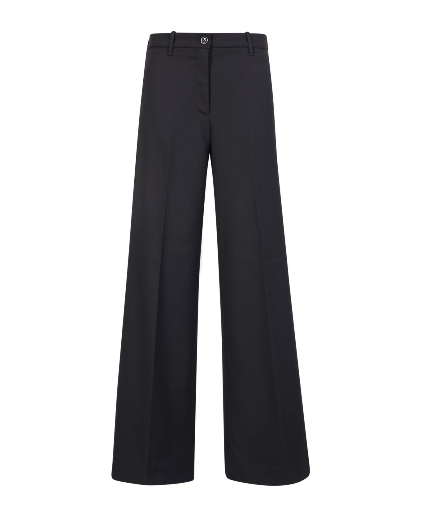 Nine in the Morning Silk Wool Blend Palazzo Trousers In Black - Black
