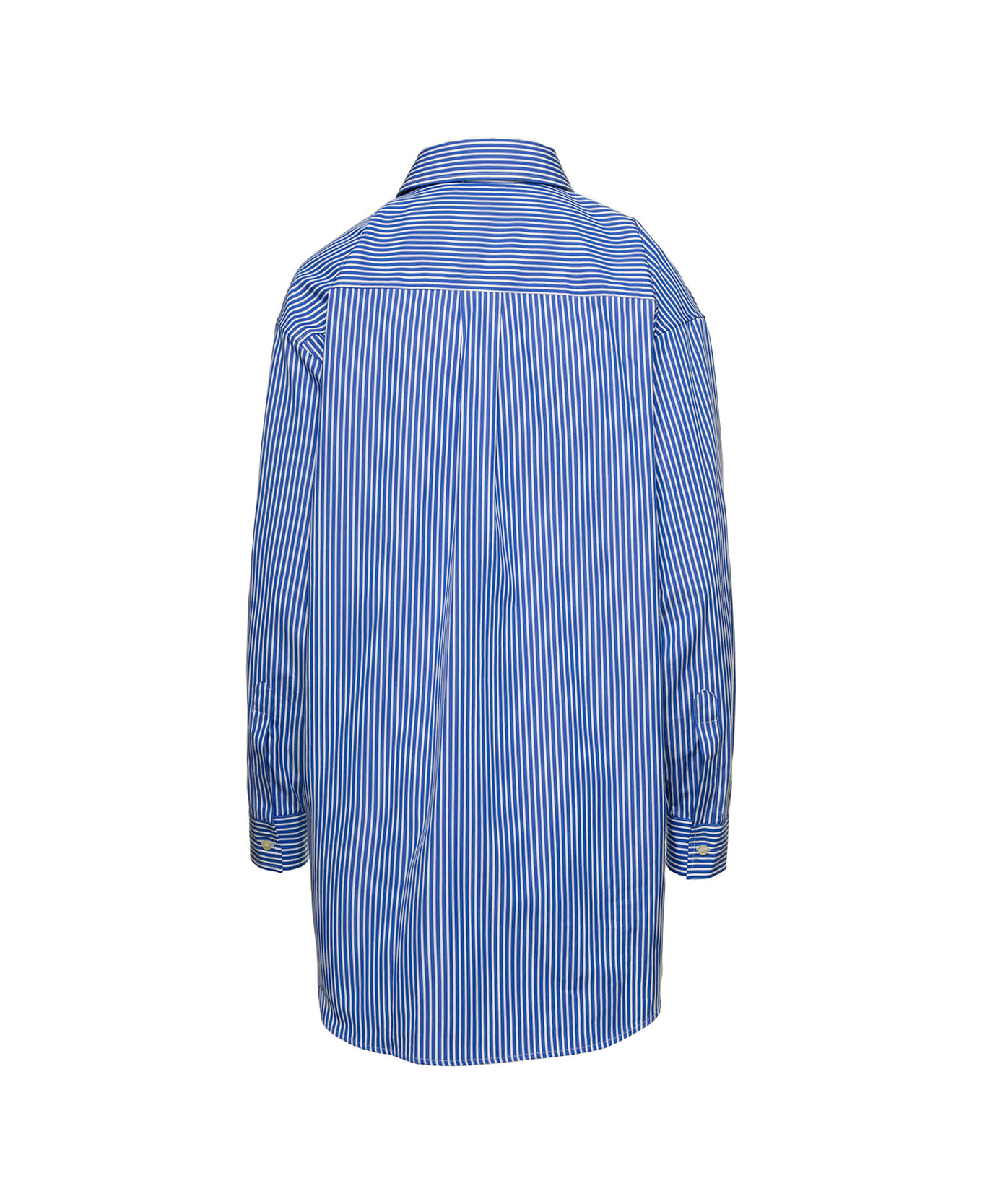 Etro Blue Striped Shirt With Drawing Detail On The Pocket In Cotton Woman - Blu