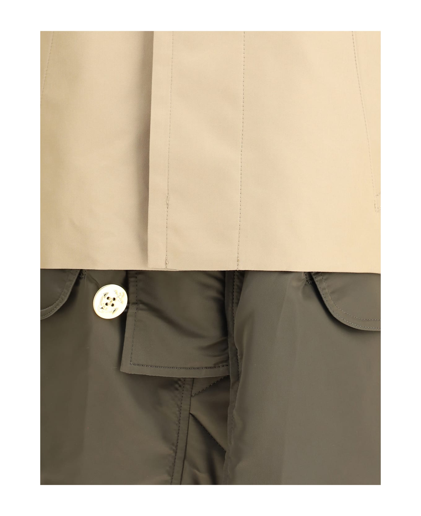 Sacai Cotton Short Jacket - BEIGE�D/KHAKI