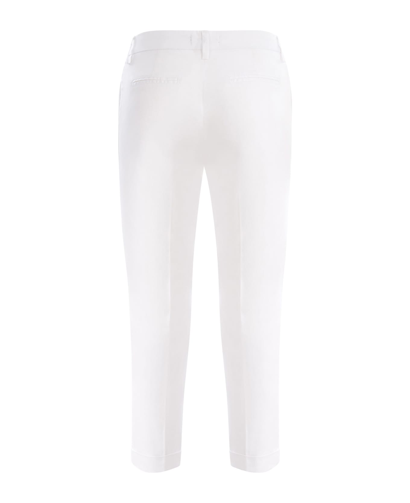 Fay Trousers Fay "chino" In Stretch Cotton - Bianco