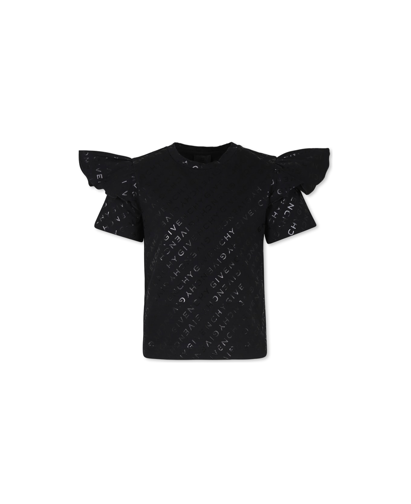 Givenchy Black T-shirt For Girl With Logo - Nero