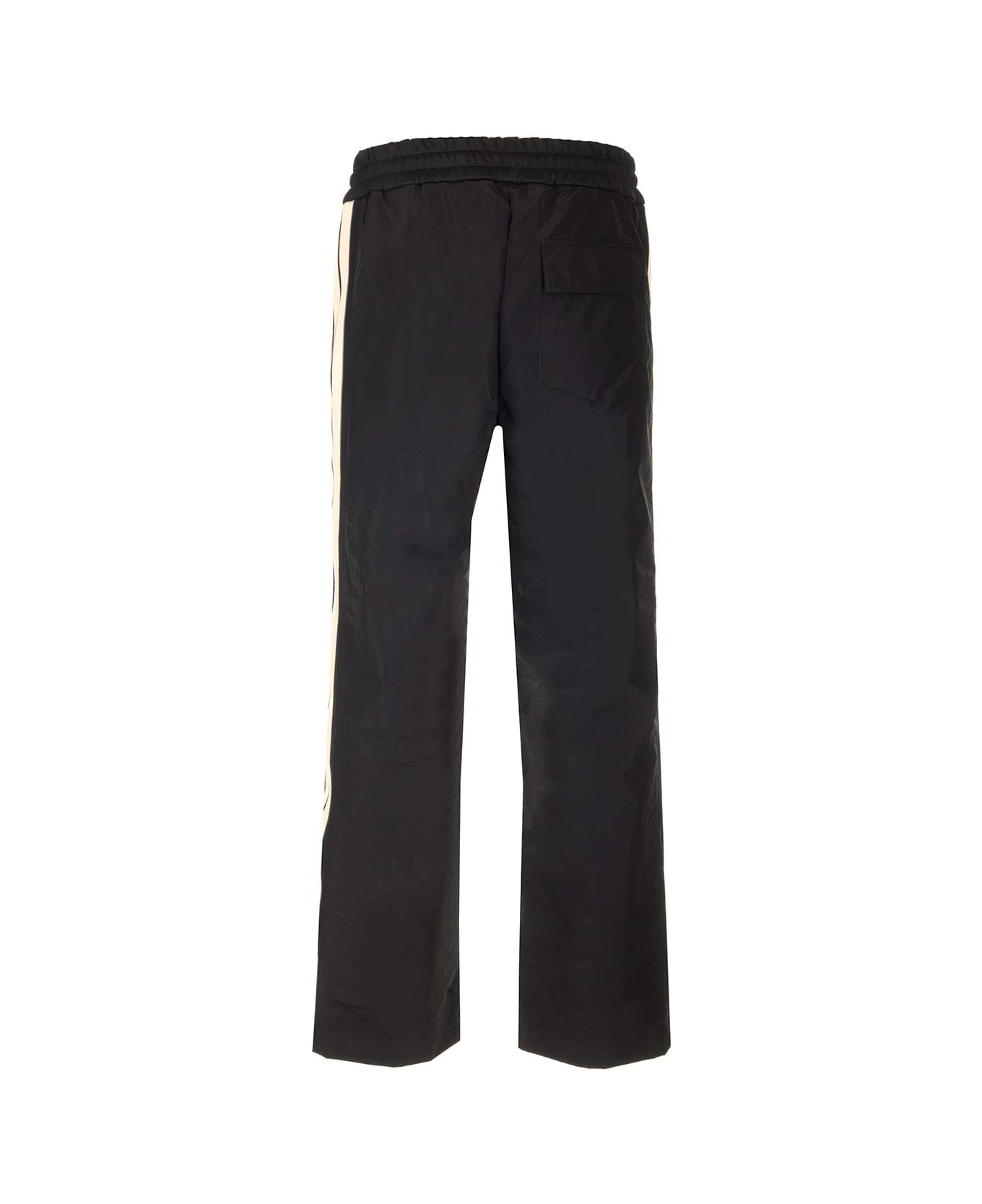 Palm Angels Nylon Track Pants With Bands - Black ボトムス