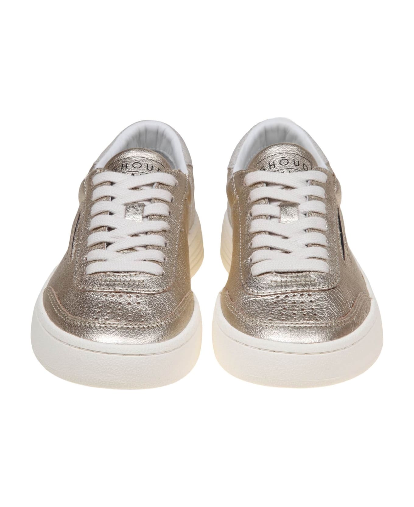 GHOUD Lido Low Sneakers In Platinum Color Leather - GOLD