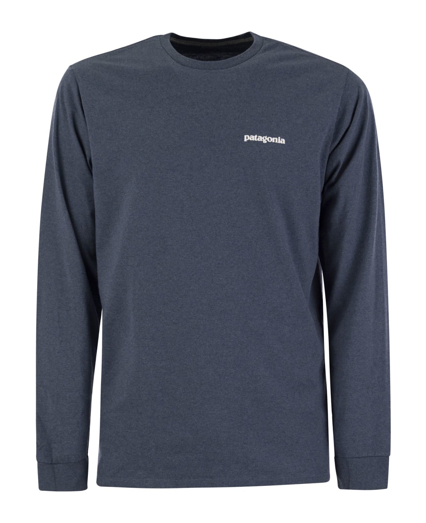 Patagonia T-shirt With Logo Long Sleeves - Avio