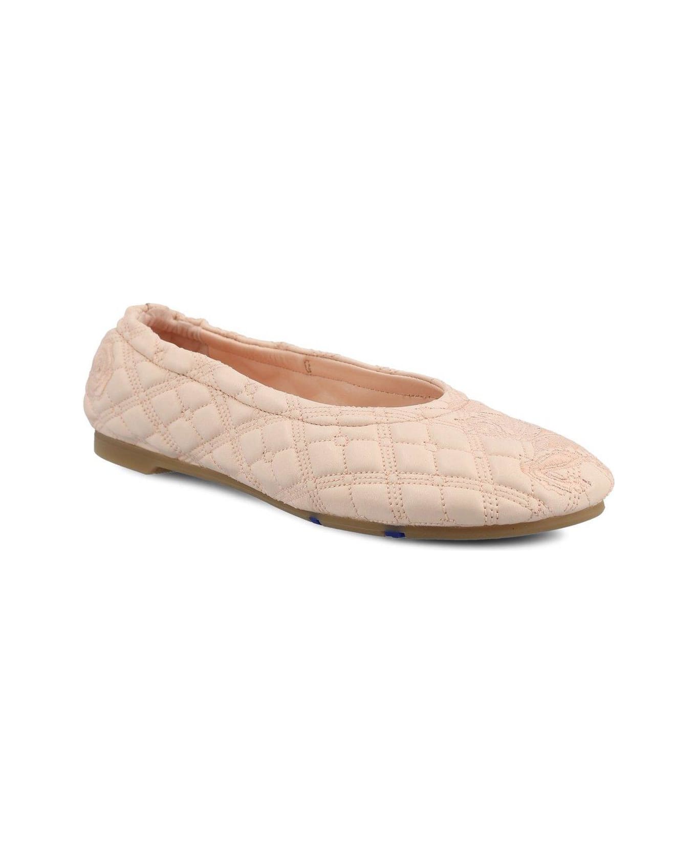 Burberry Sadler Quilted Ballerina Shoes - Pink