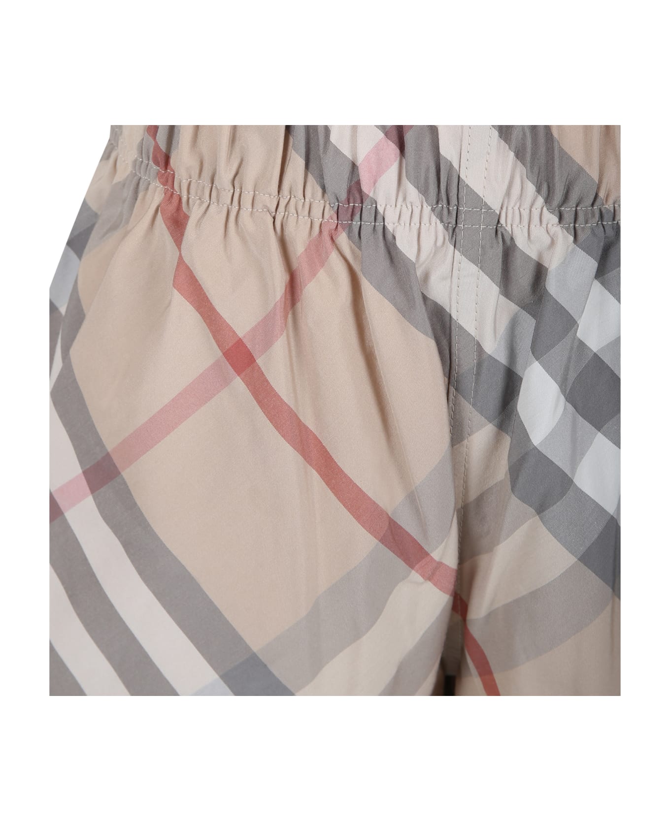 Burberry Beige Shorts For Kids With Vintage Check - Beige