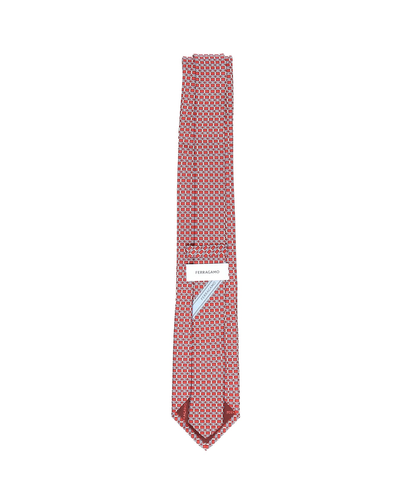 Ferragamo Vara Print Silk Tie - Red