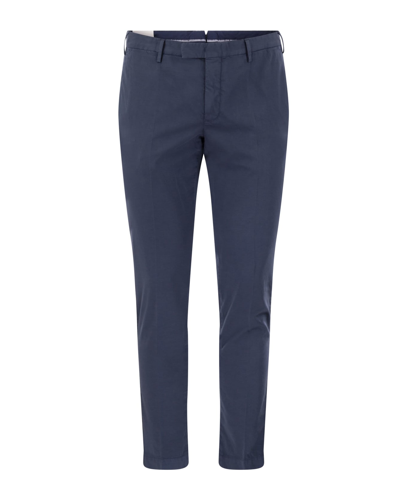 PT Torino Skinny Trousers In Cotton And Silk - Night Blue