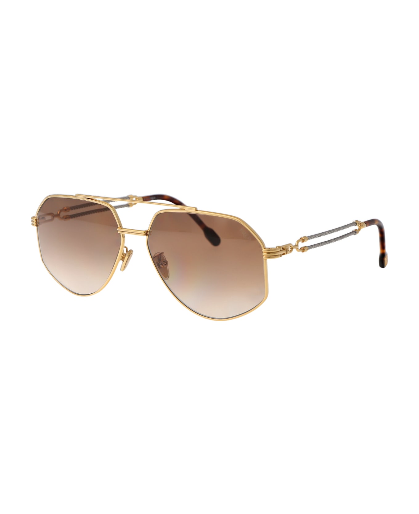 Fred Double Cable Sunglasses - 30F SHINY ENDURA GOLD / GRADIENT BROWN