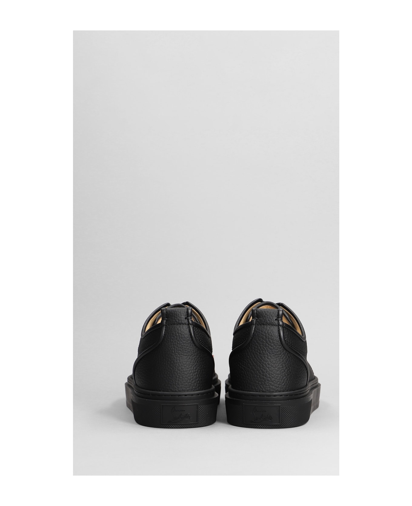 Christian Louboutin Adolon Junior Sneakers In Black Leather - Black