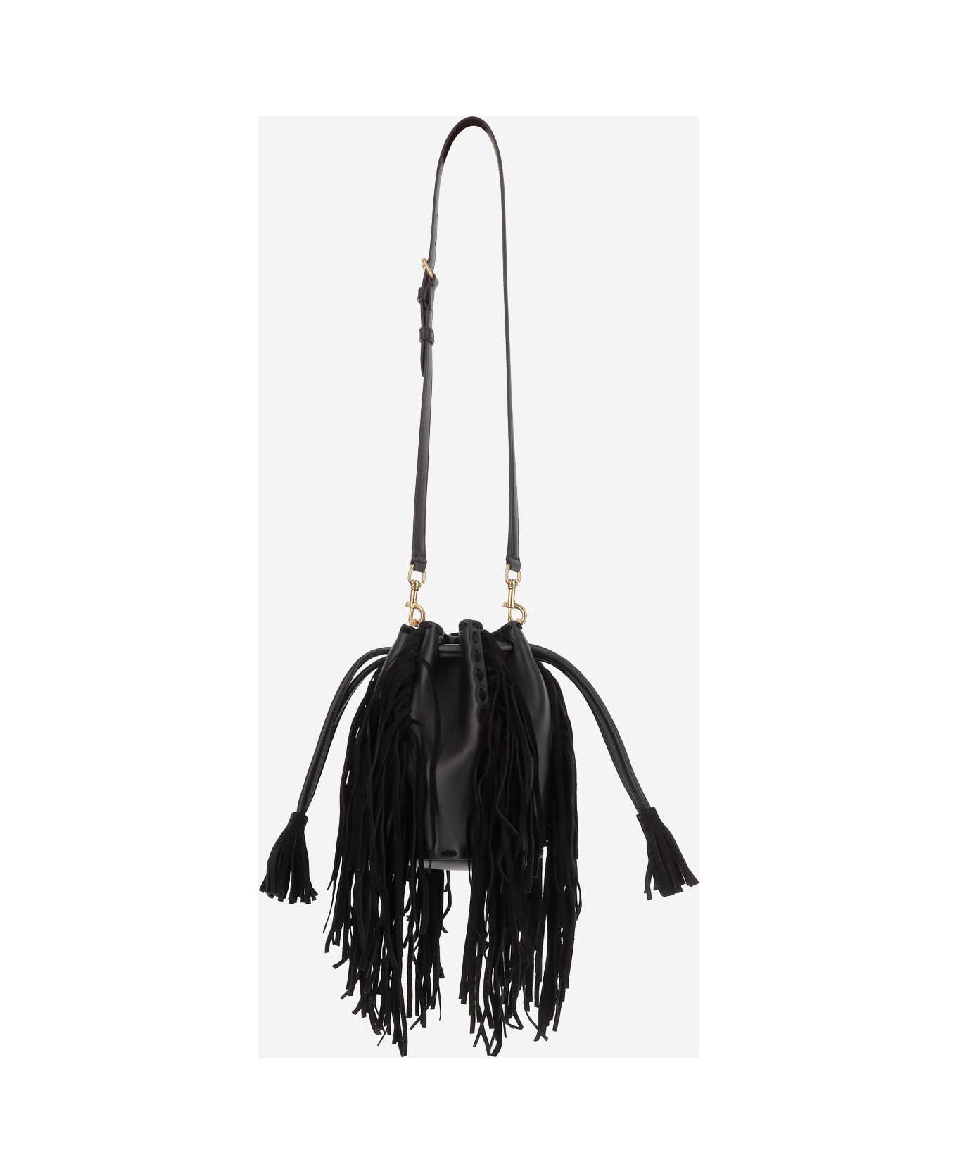 Fringed Leather Shoulder Bag - Thumbnail 4