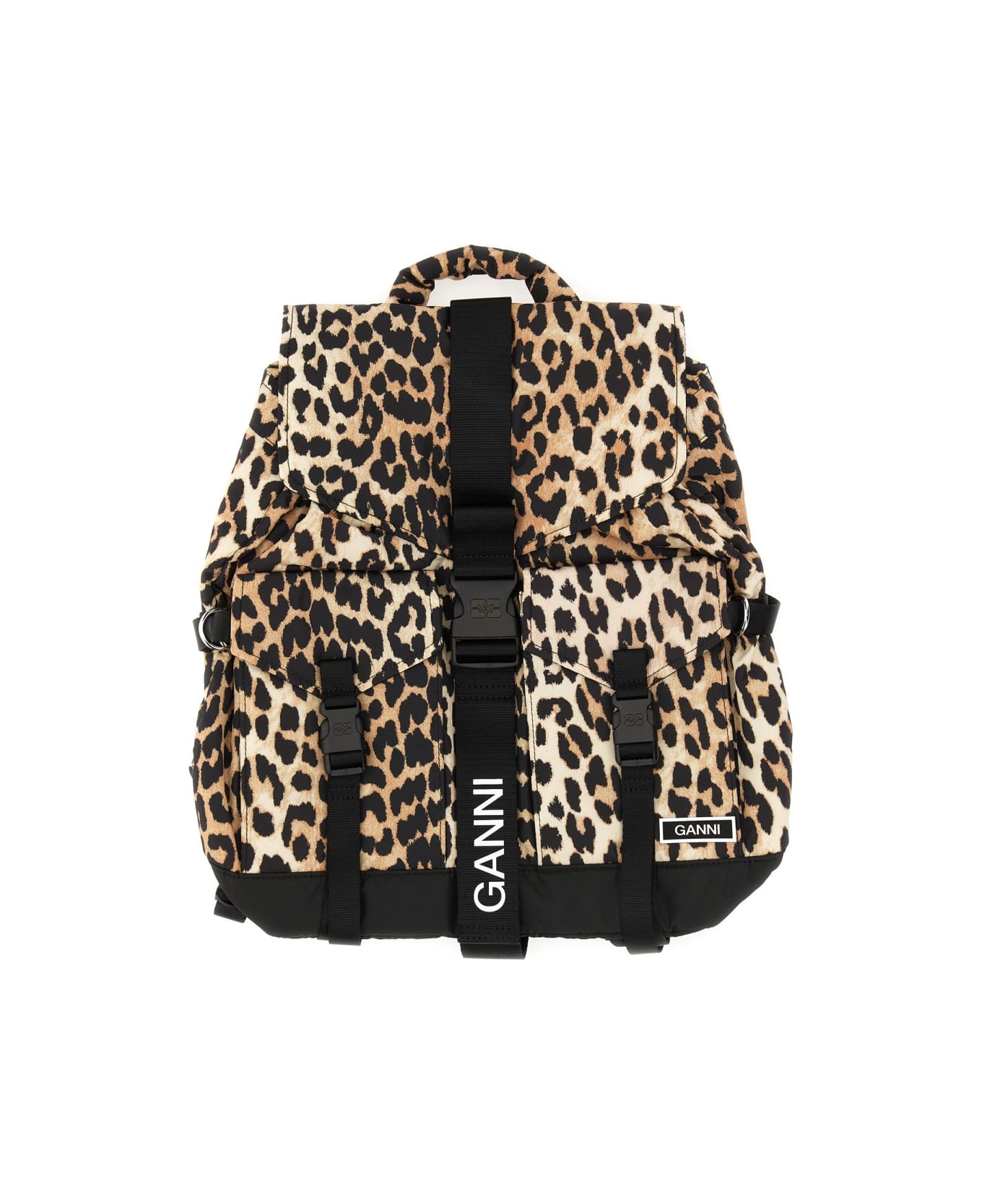 Ganni Zaino In Tessuto Riciclato - ANIMALIER