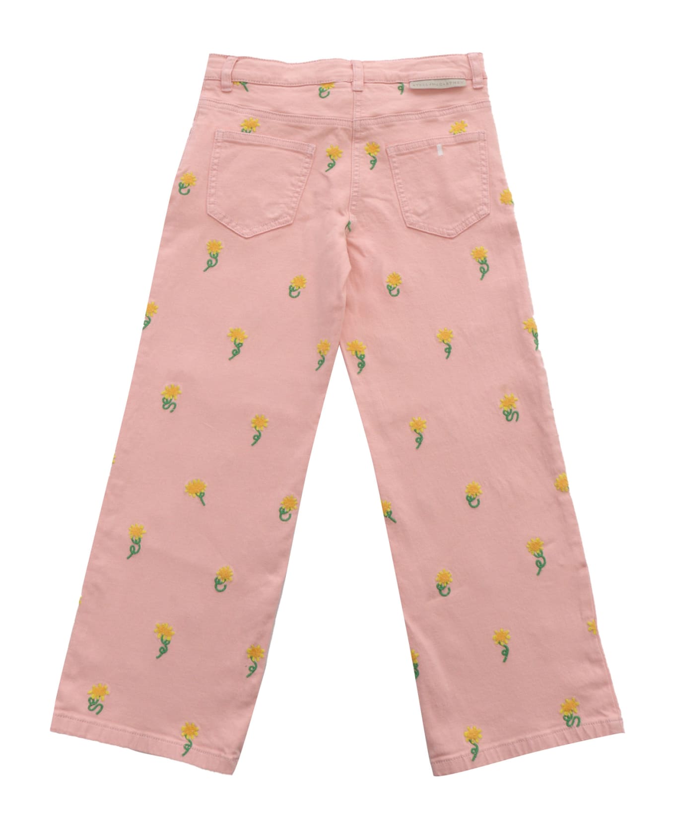 Stella McCartney Kids Pink Jeans With Flowers - PINK ボトムス