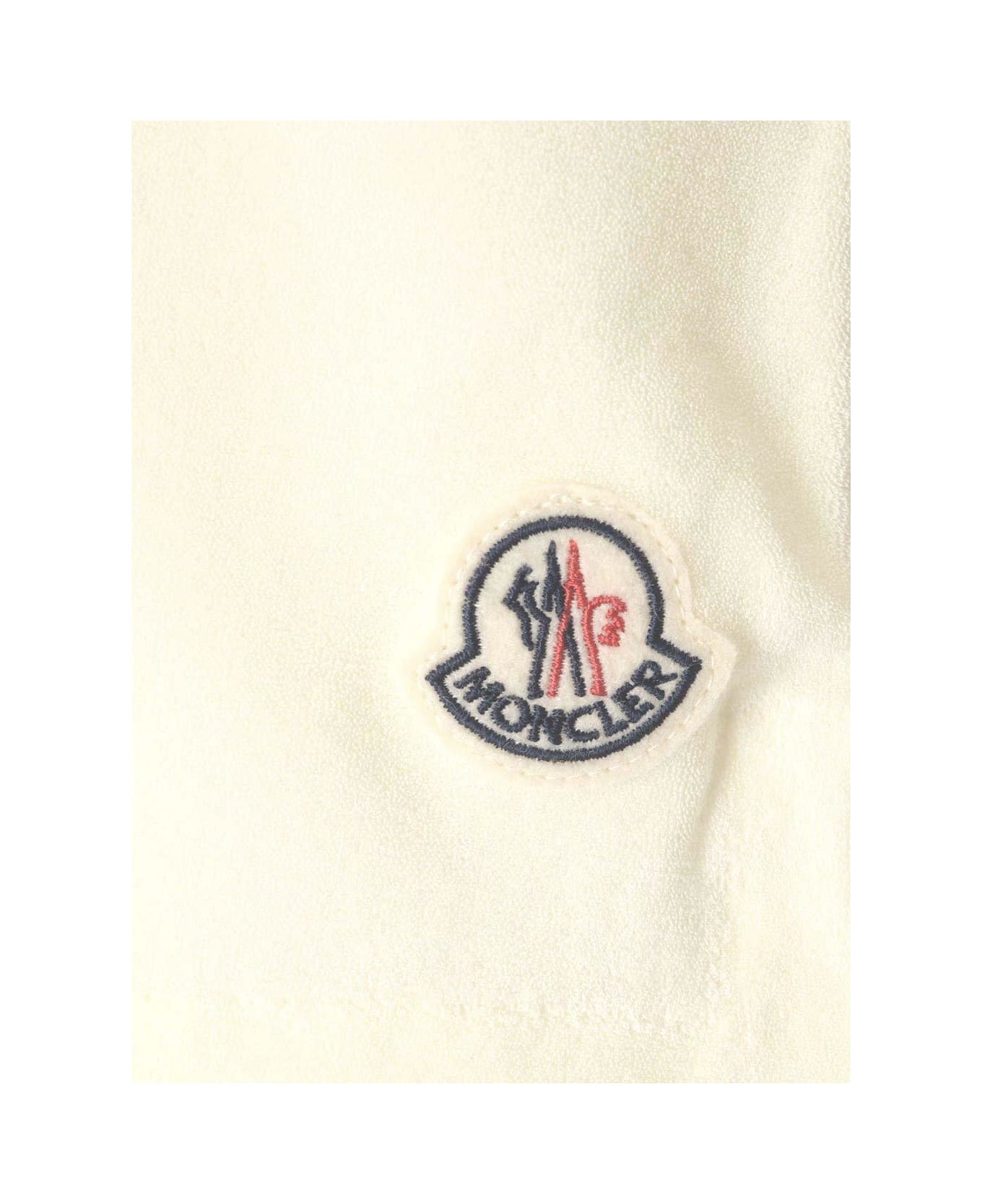 Moncler Logo Patch High Waist Shorts - Bianco