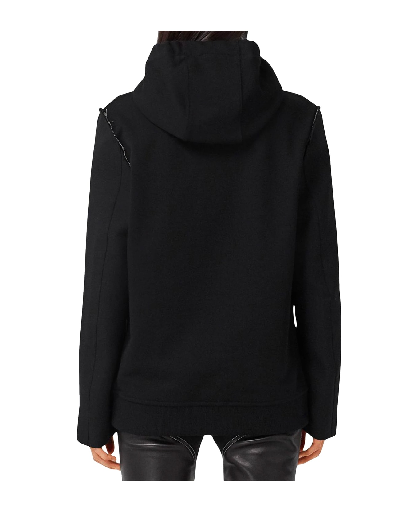Burberry Hooded Patch Sweatshirt - Black フリース