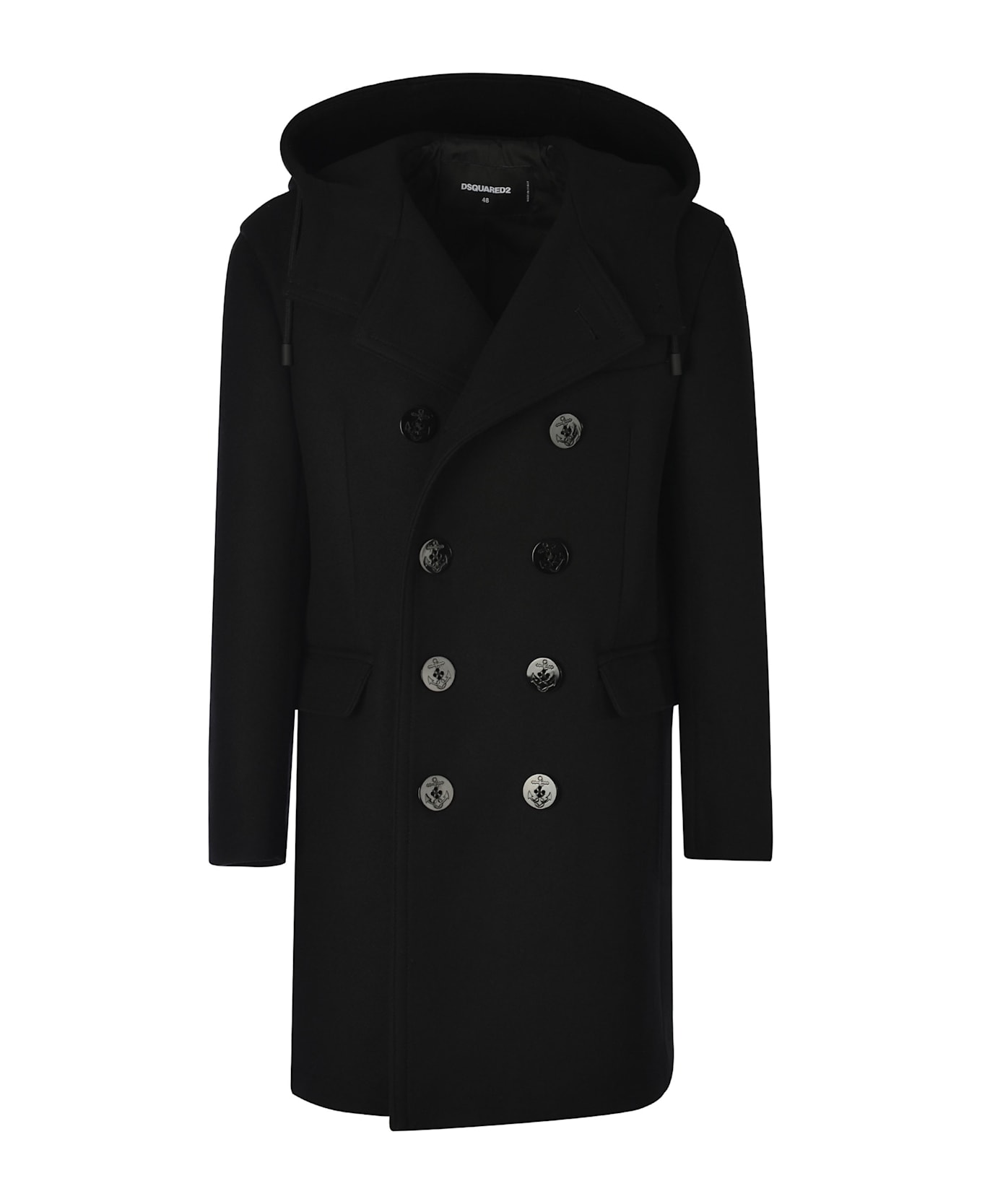 Dsquared2 Coat Dsquared2 Made Of Virgin Wool - Black