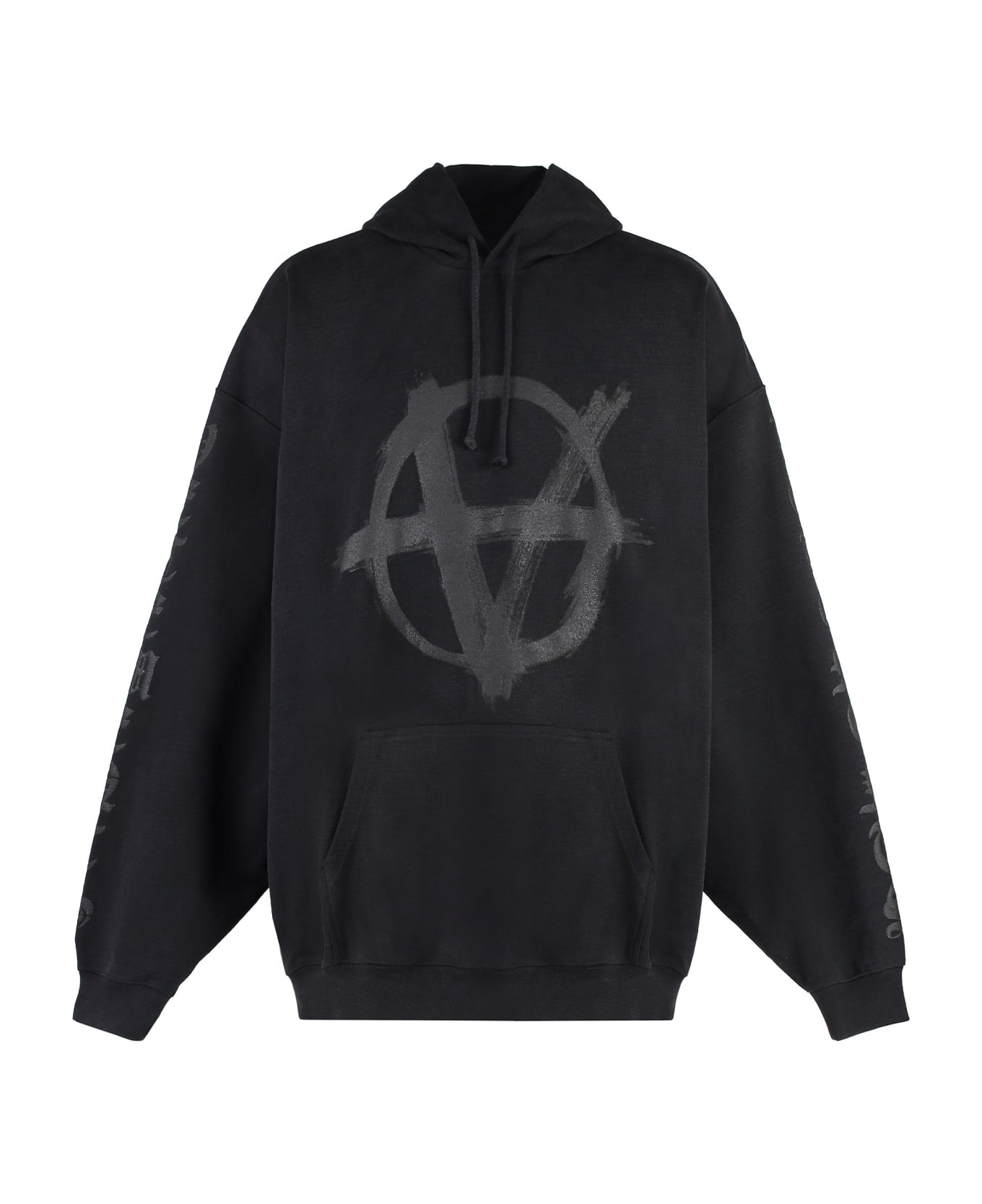 VETEMENTS Reverse Anarchy Cotton Hoodie - black