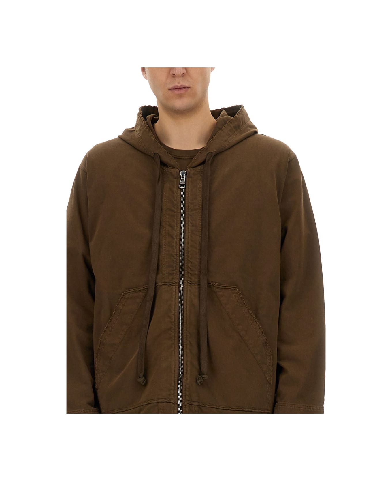 Uma Wang Zipper Hoodie - BROWN