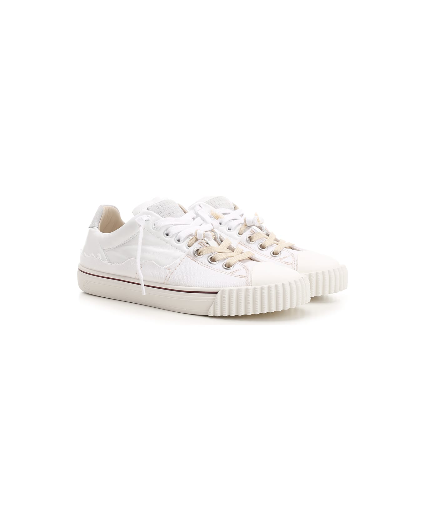 Maison Margiela Round-toe Lace-up Sneakers - White