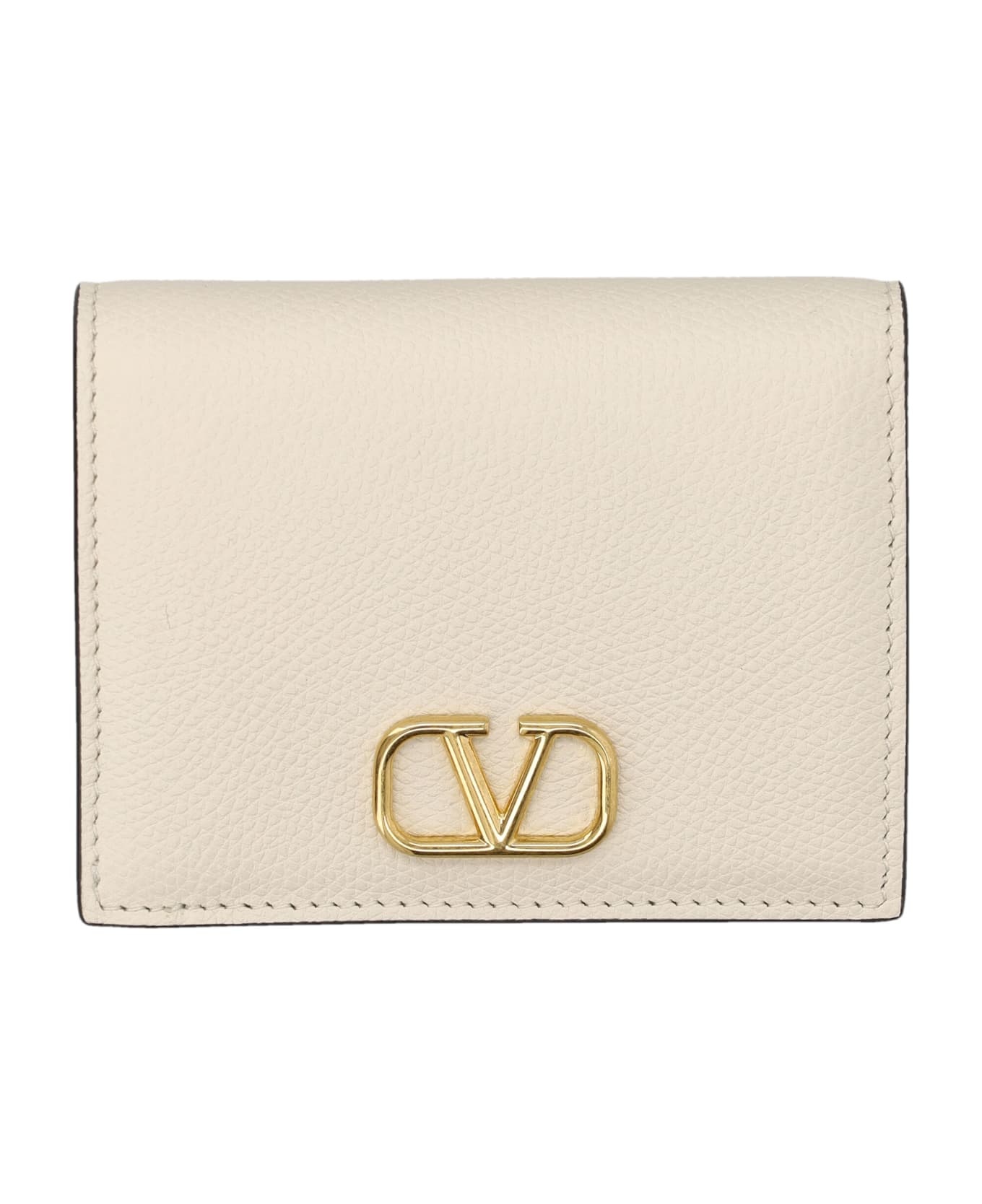 Valentino Garavani Vlogo Signature Compact Wallet - LIGHT IVORY 財布