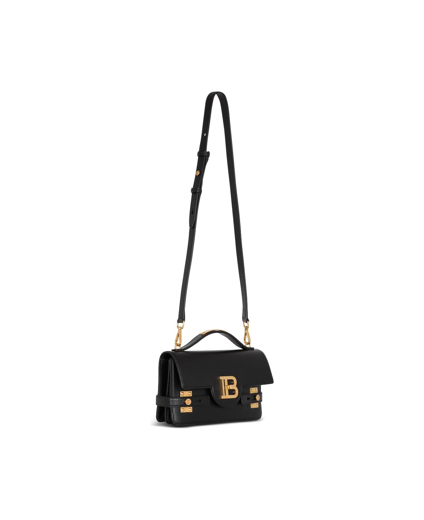 Balmain B-buzz 24 Leather Shoulder Bag - Black