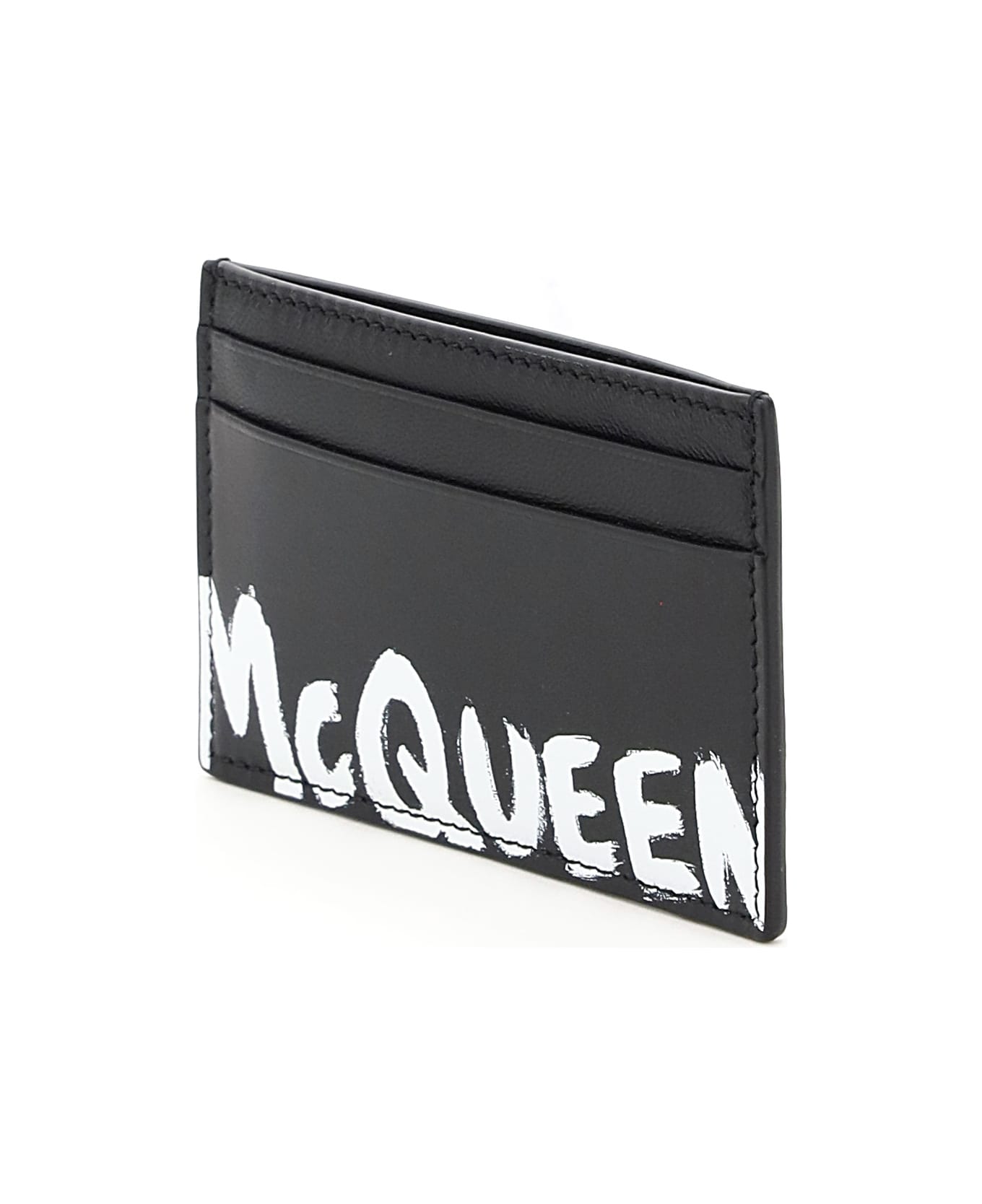 Alexander McQueen Graffiti Logo Credit Card Holder - Black