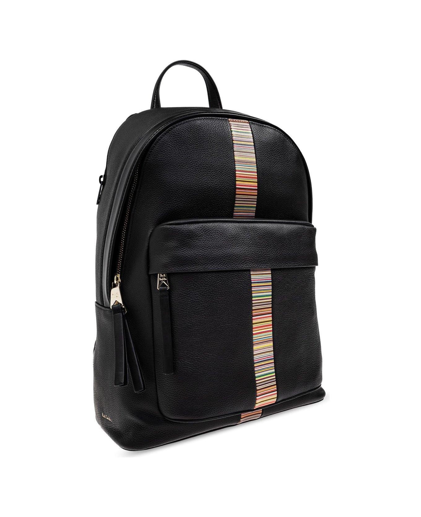 Paul Smith Leather Backpack - BLACK