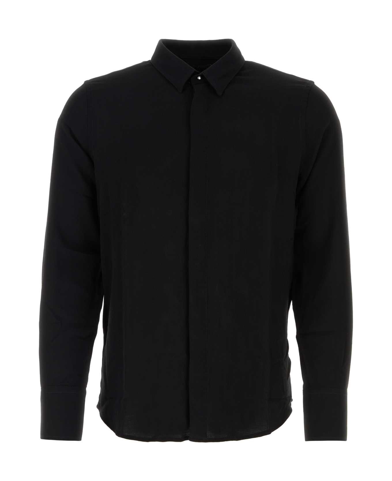 Ami Alexandre Mattiussi Black Wool And Viscose Shirt - BLACK
