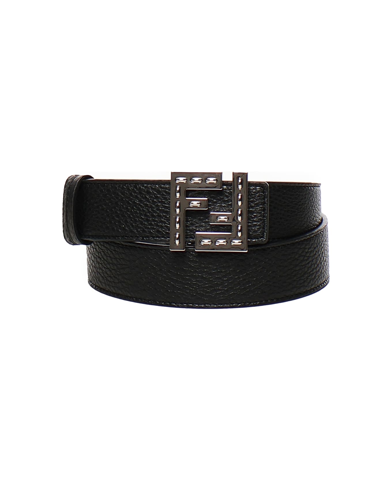 Fendi 'squared Ff' Reversible Belt - Black