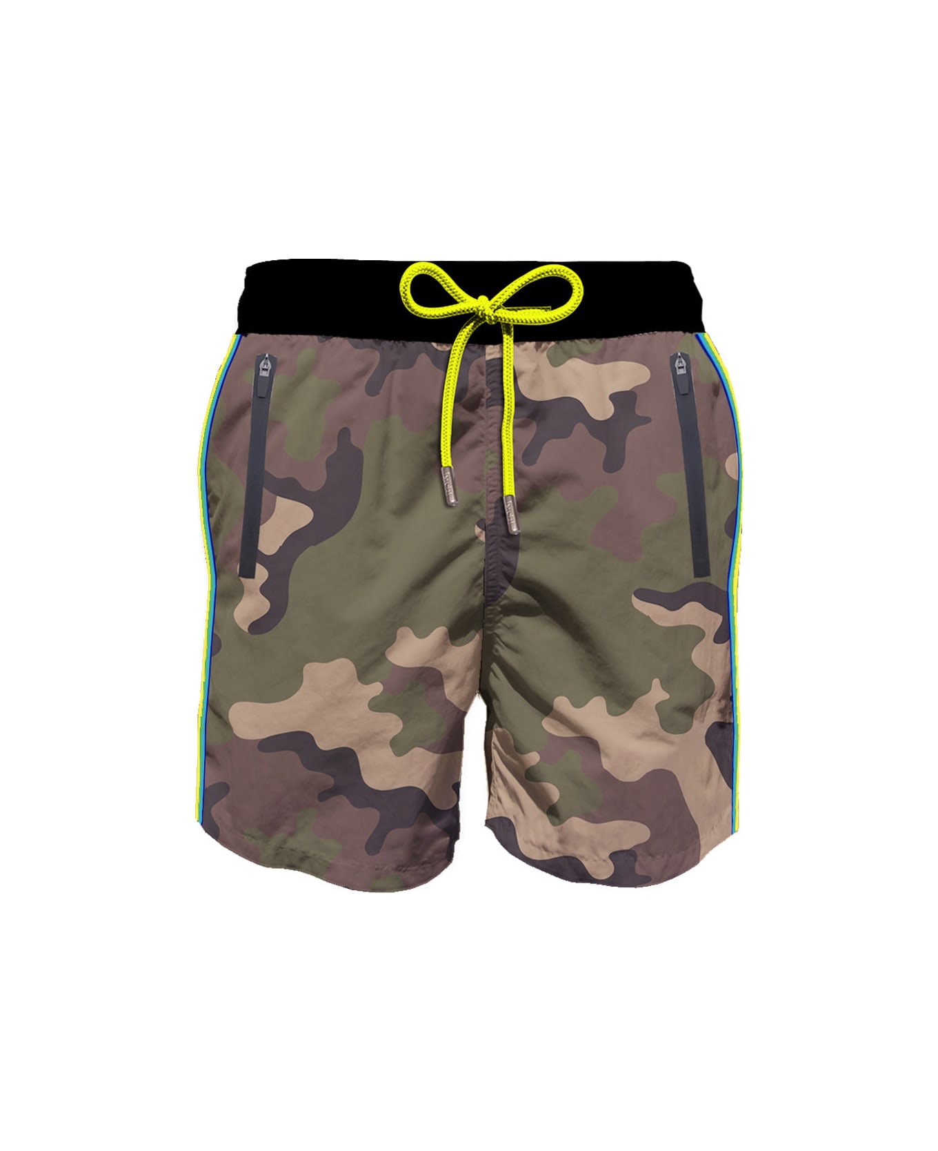 MC2 Saint Barth Light Fabric Man Swim Shorts With Zipped Pockets - GREEN スイムトランクス