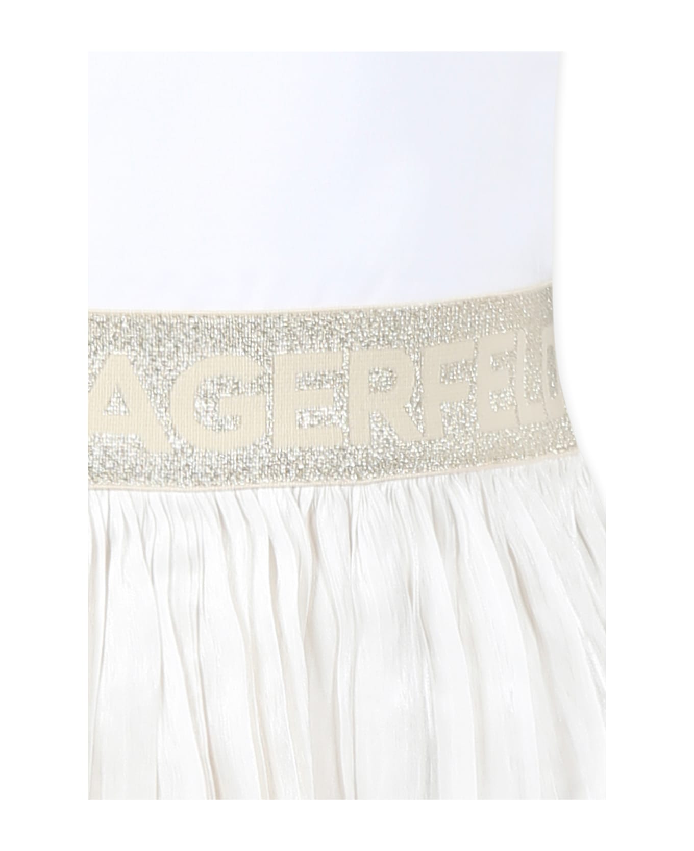 Karl Lagerfeld Kids White Dress For Girl With Logo - White