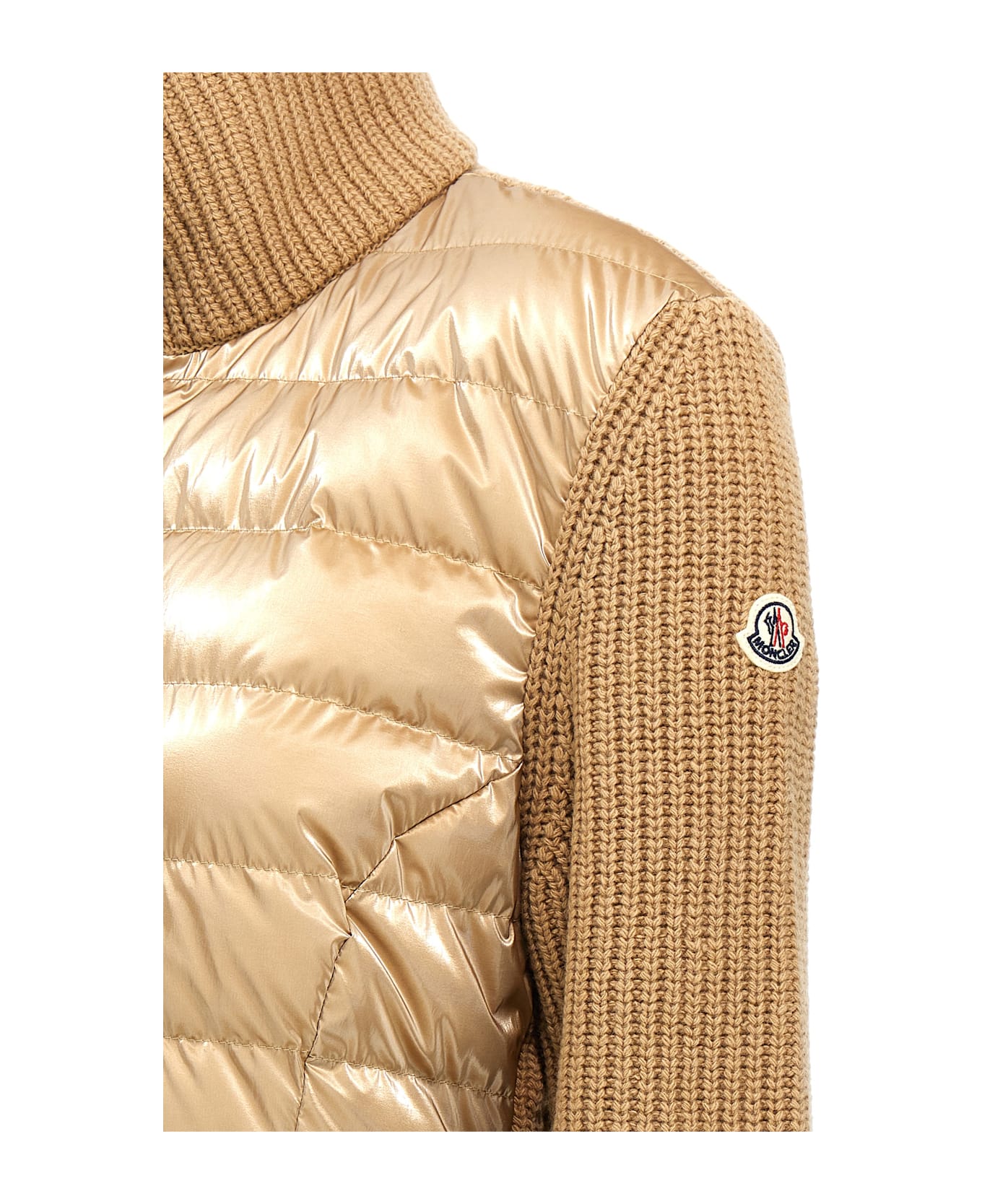 Moncler Two-material Cardigan - Beige