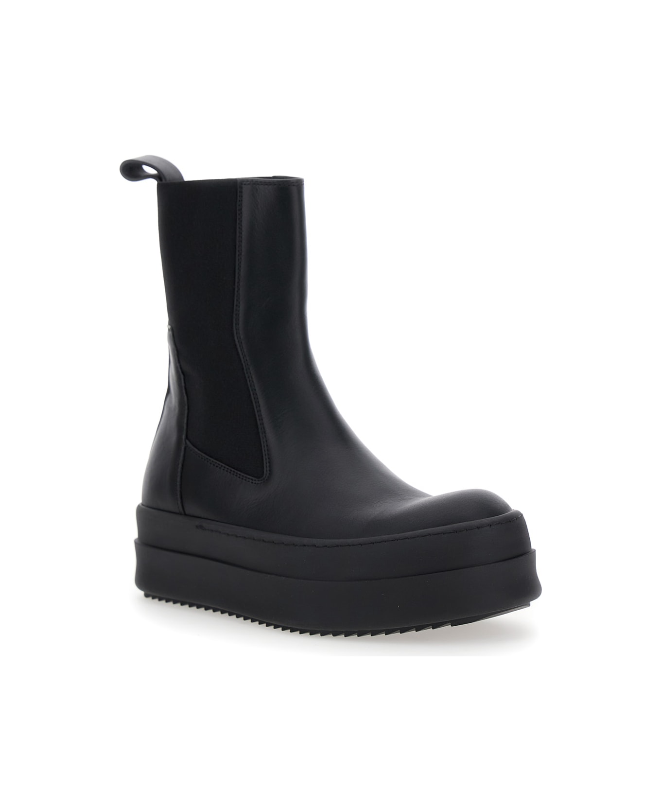 Rick Owens Mega Bumper Beatle Round Toe Boots - Black