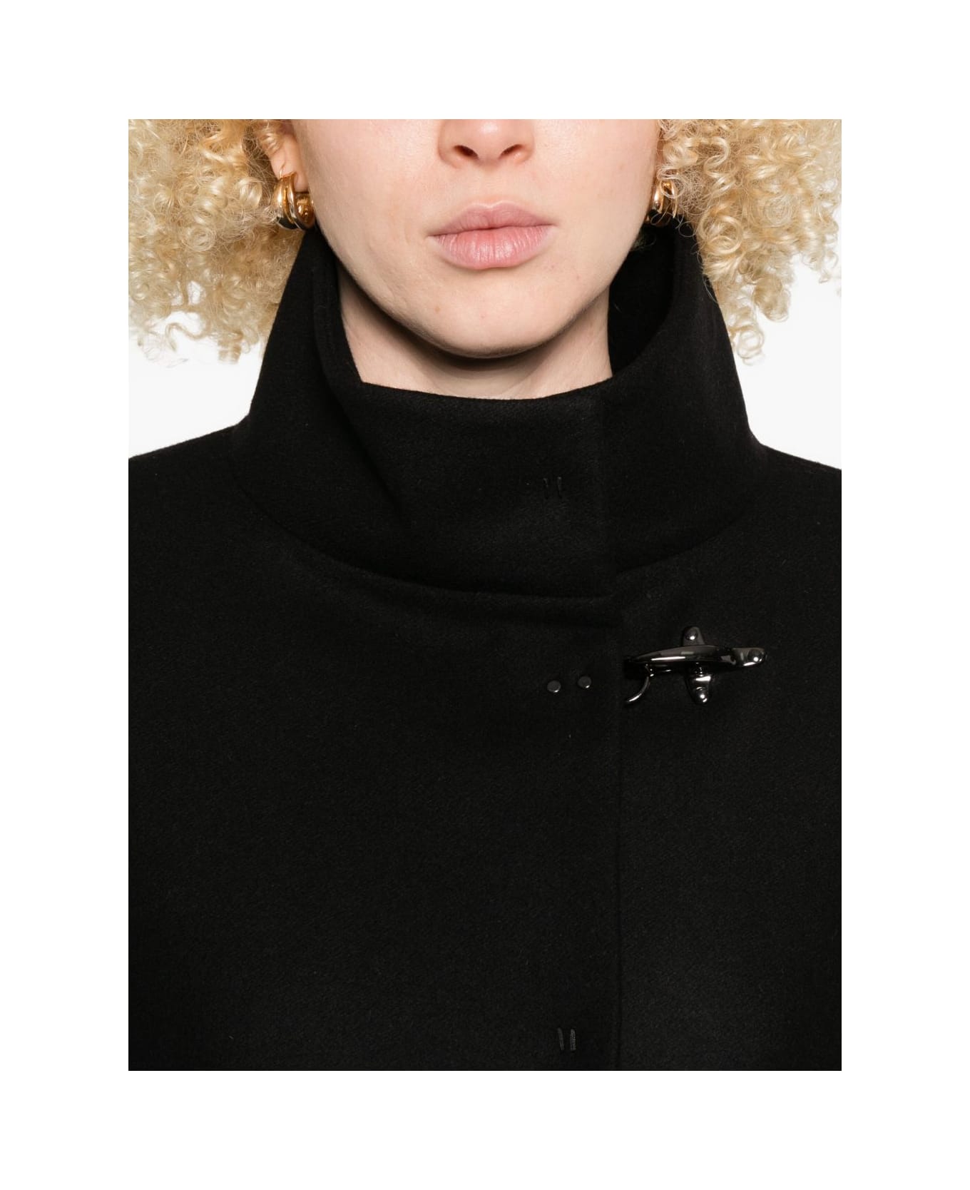 Fay Wool Cape - Black