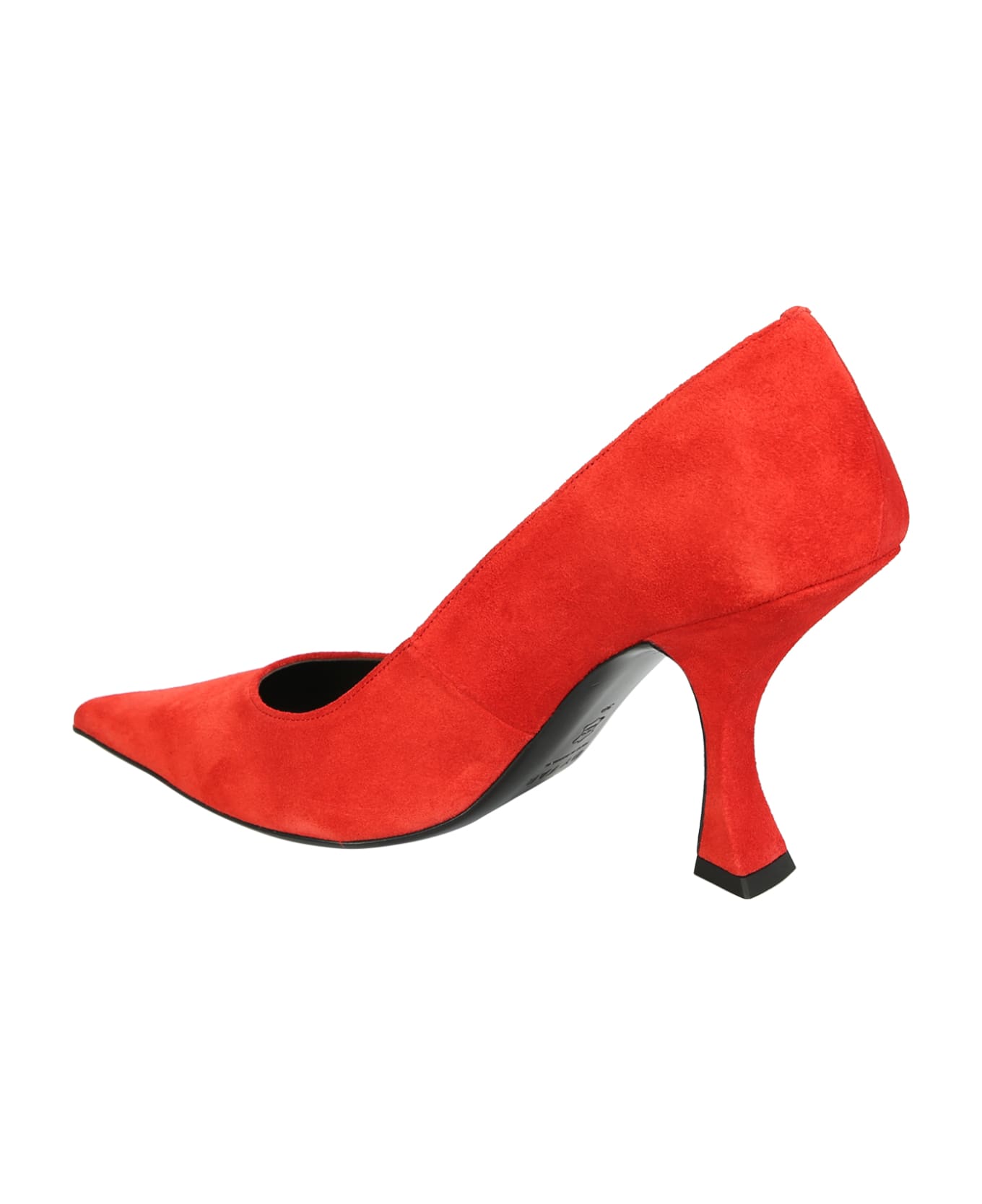BY FAR Viva Pomodoro Suede Leather Heel - Red