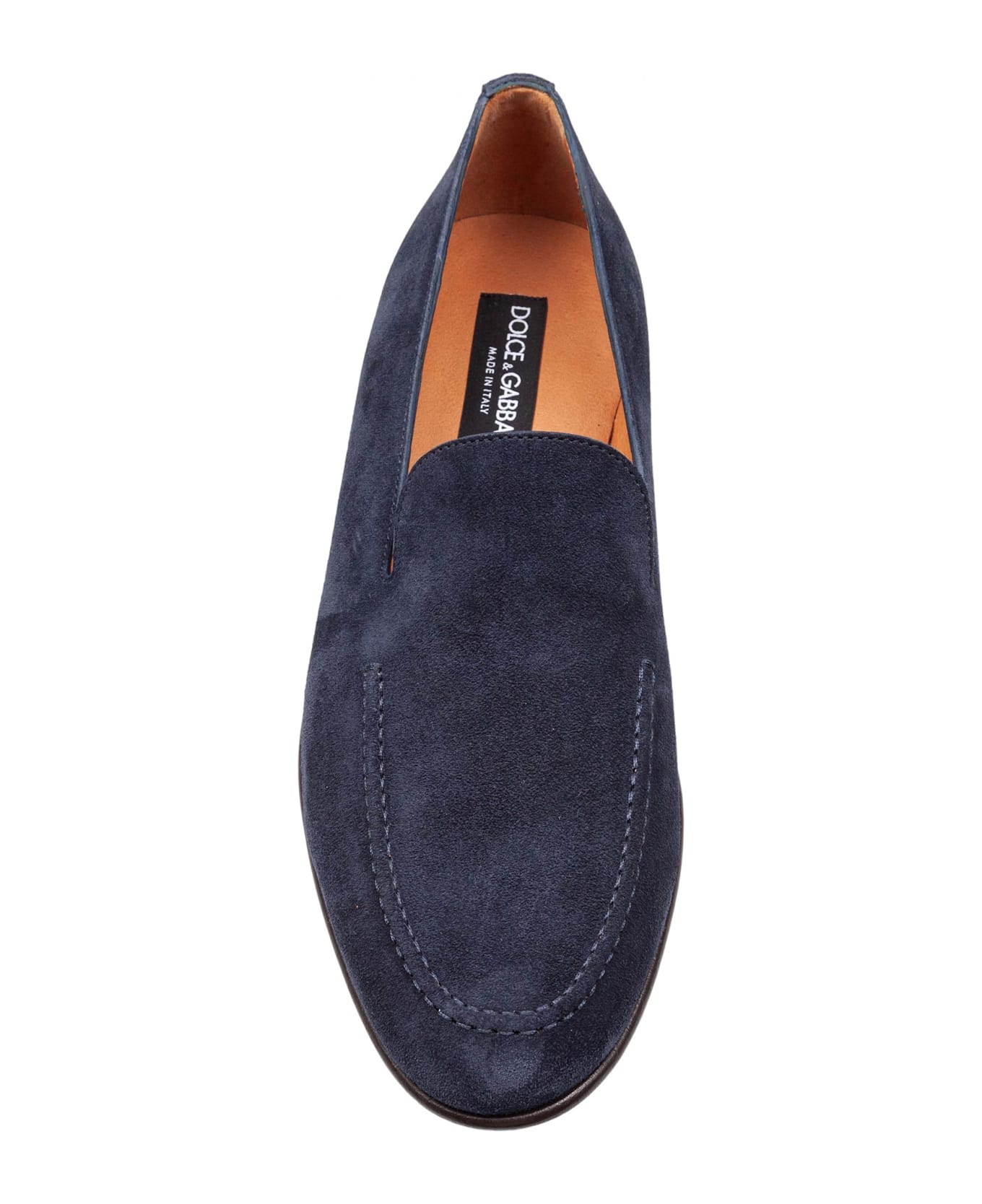 Dolce 
Gabbana Calfskin Crust Moccasin Color Blue - BLUE