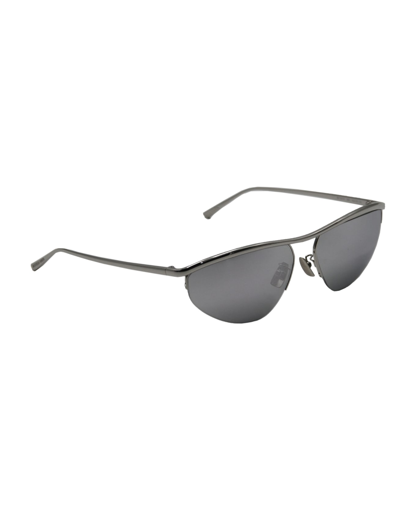 Bottega Veneta Eyewear Half Frame Sunglasses - silver