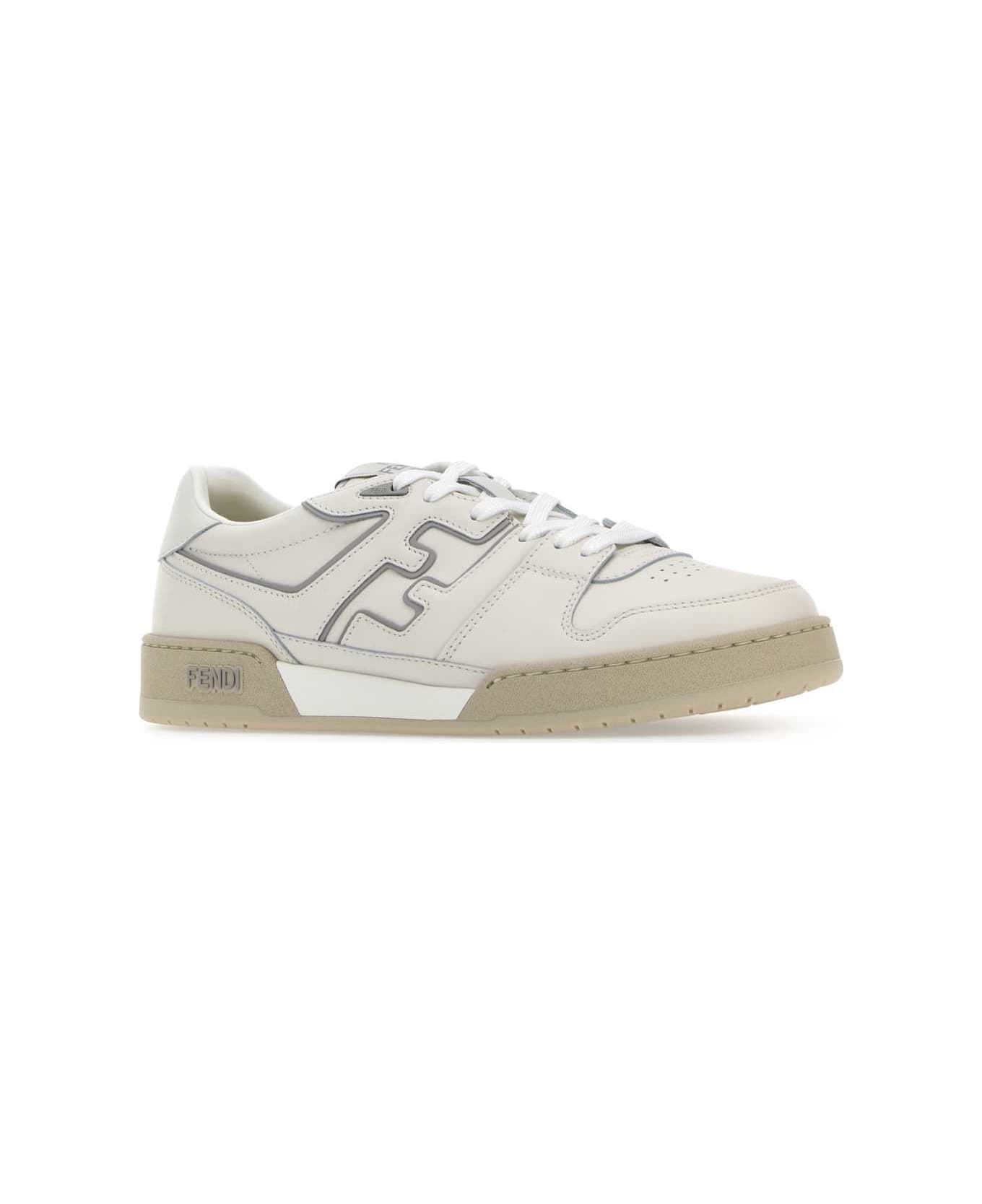 Fendi Two-tone Leather Fendi Match Sneakers - WHITE