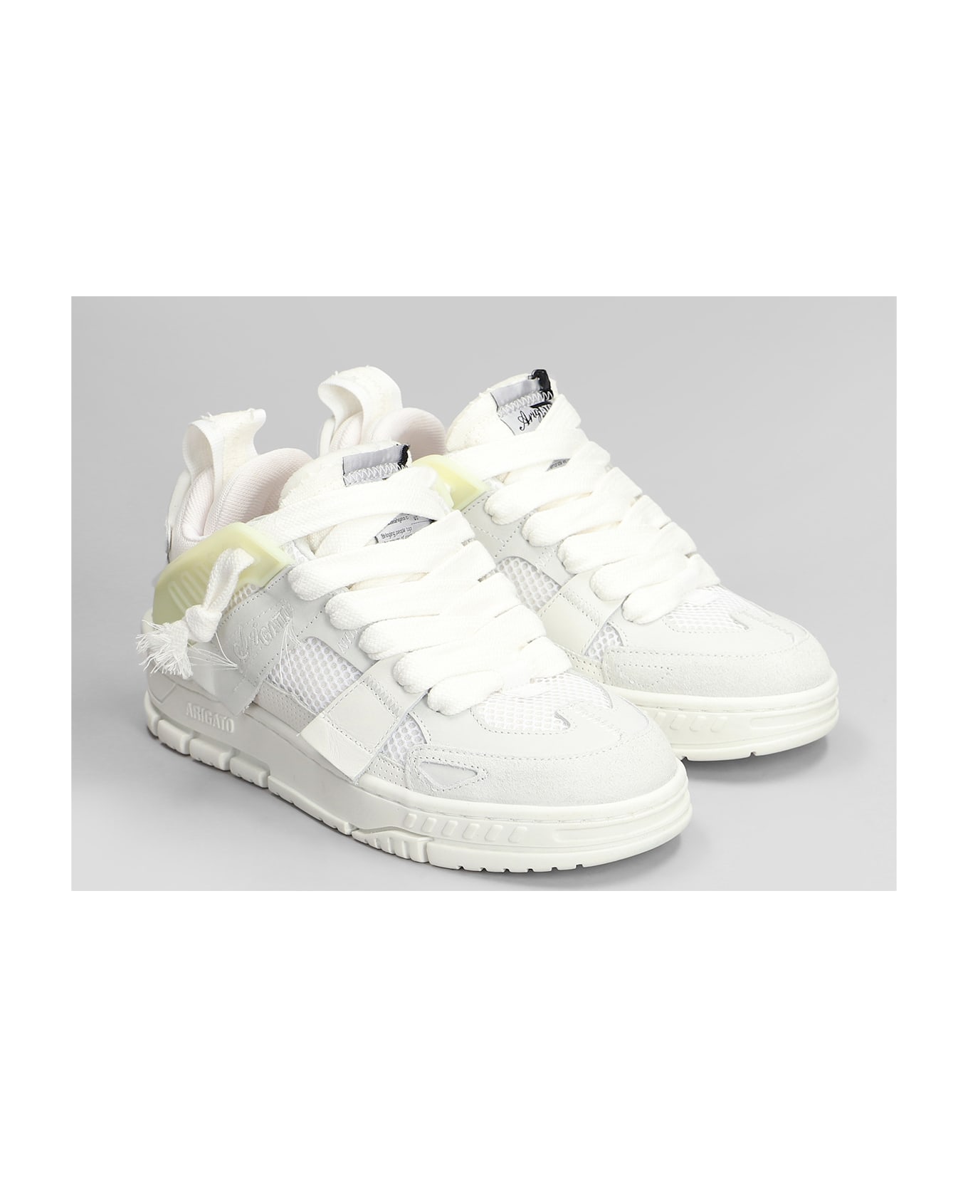 Axel Arigato Area Patchwork Sneakers In White Suede And Leather - white
