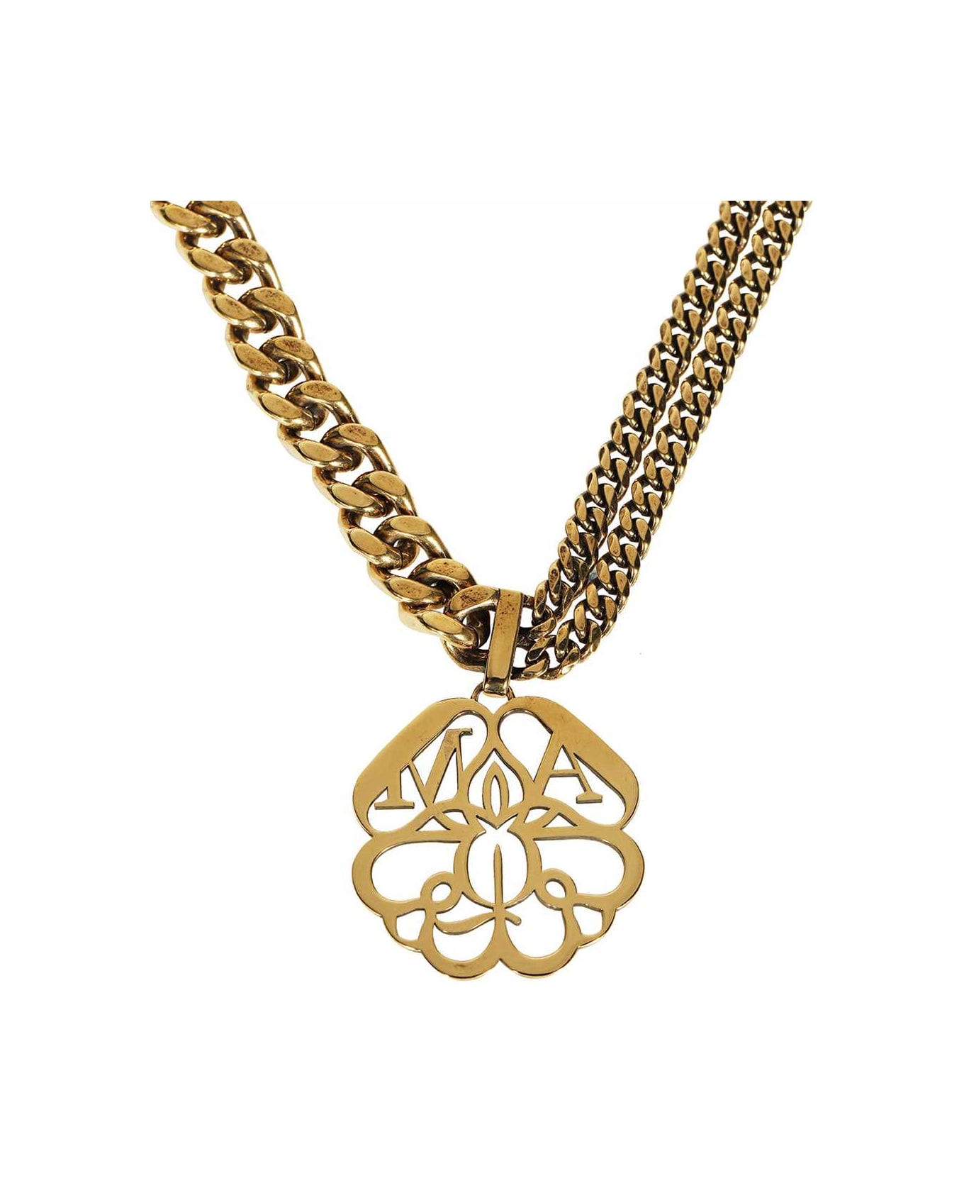 Alexander McQueen Pendant Chain Necklace - Gold