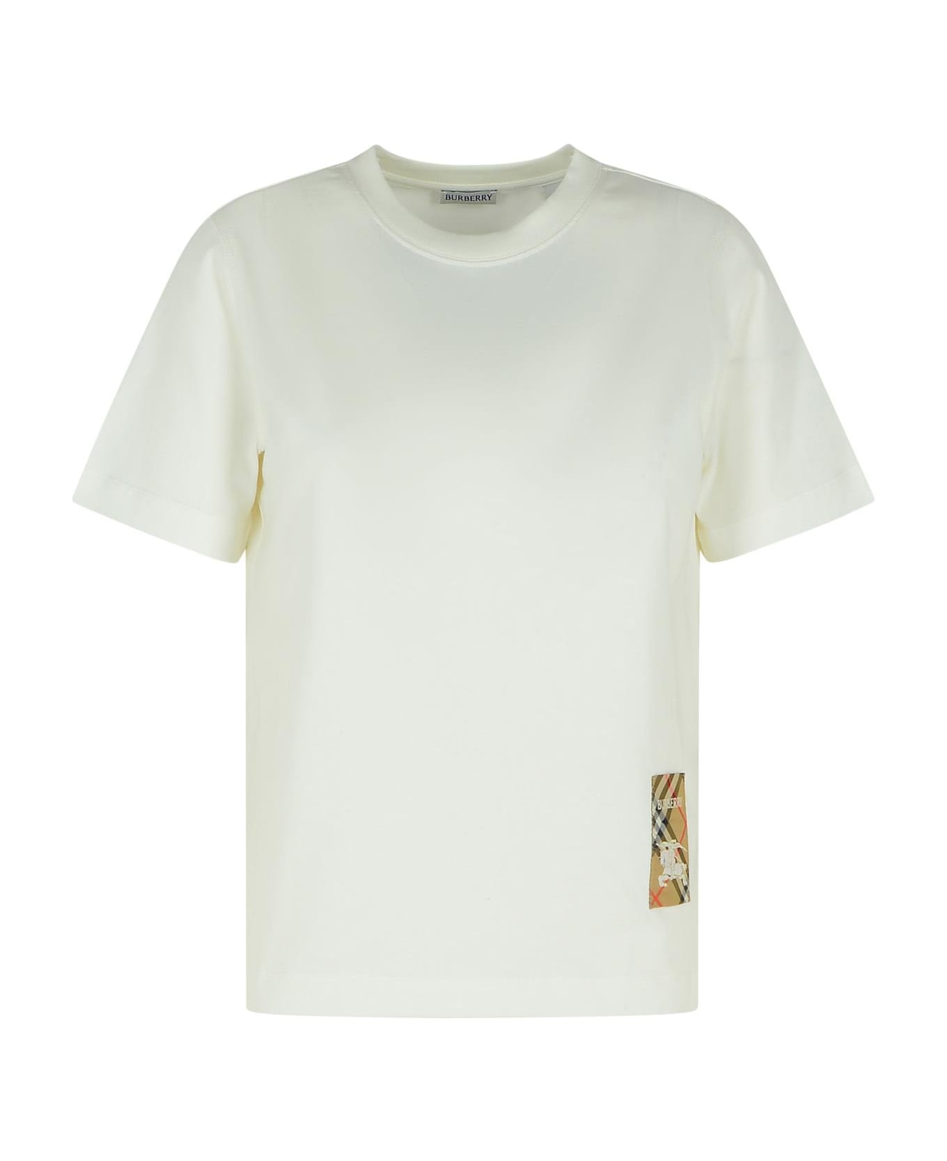 Burberry White Cotton T-shirt - CHALK Tシャツ