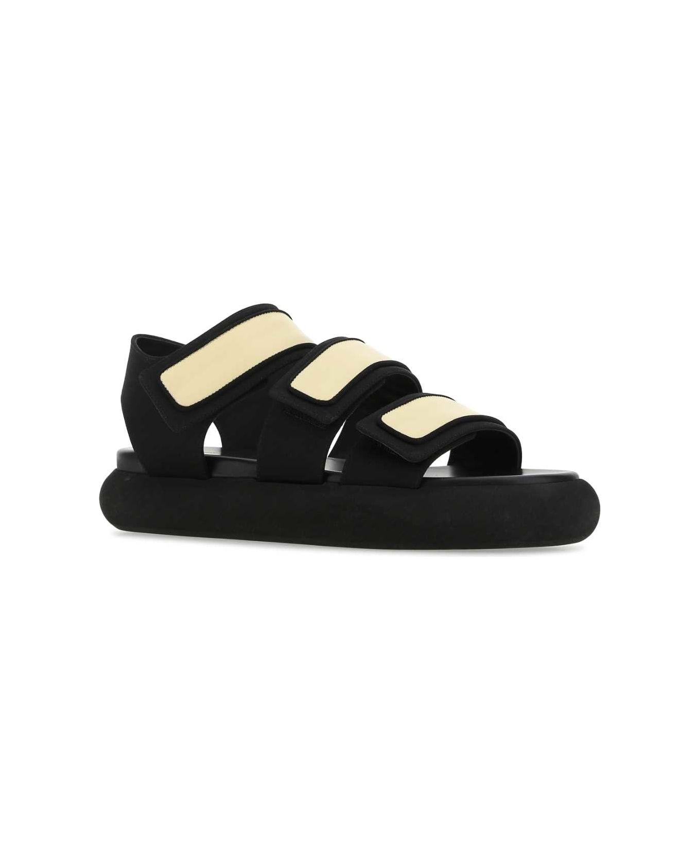 Neous Two-tone Fabric And Leather Octans Sandals - BANANA BLACK サンダル