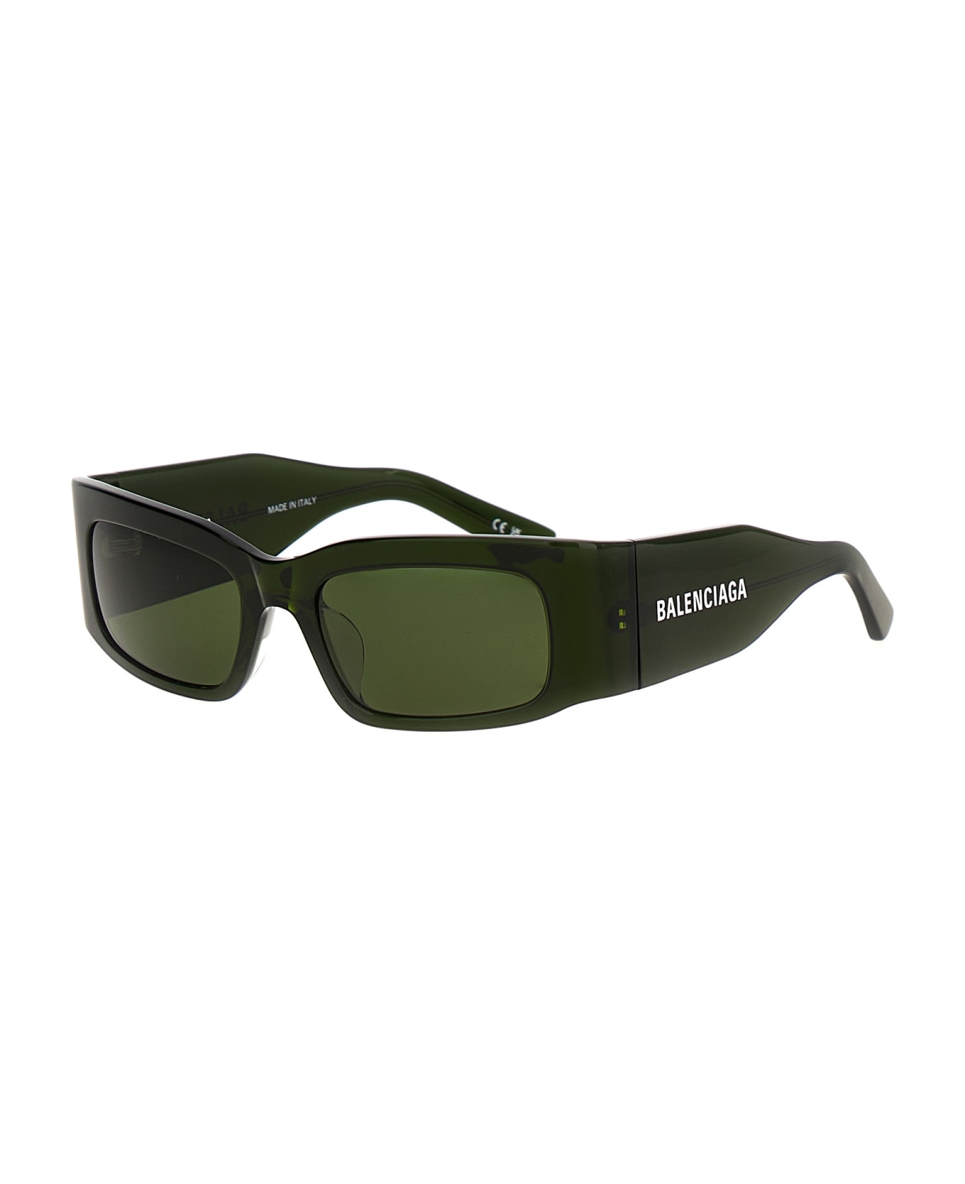 Balenciaga 'paper Rectangle' Sunglasses - Green