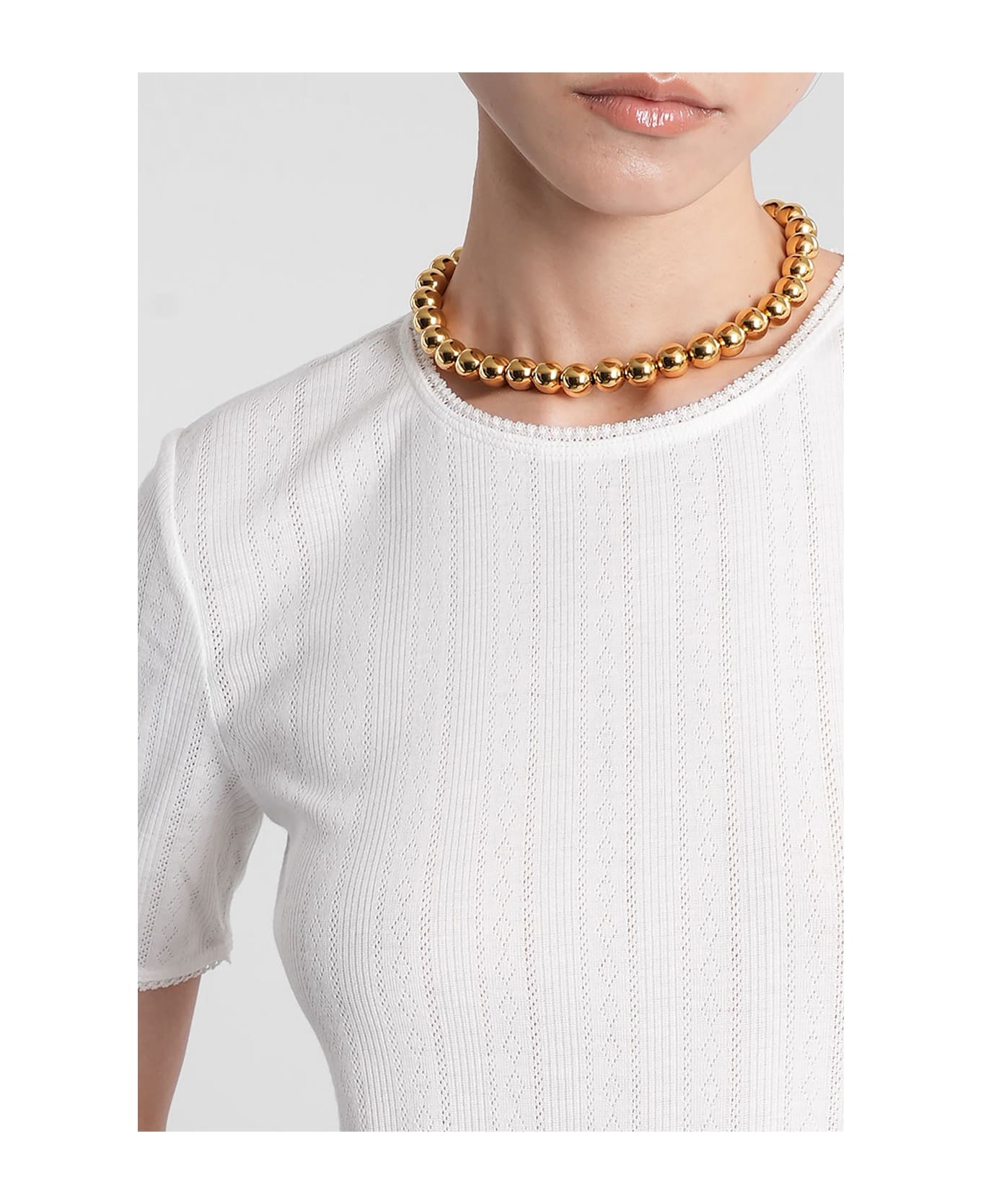 Anine Bing Pia T-shirt In White Polyester - white