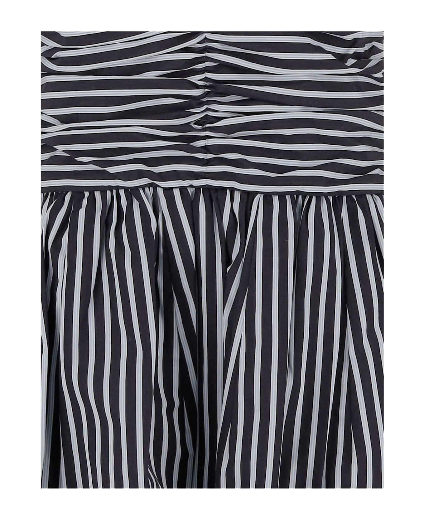 Patou Mini Dress With Open Back In Cotton Poplin - Blue