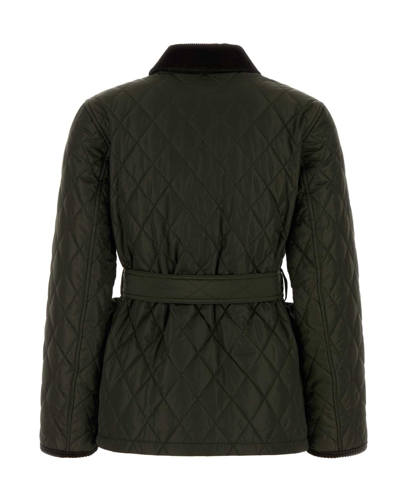 Burberry Olive Green Nylon Jacket - SHALE
