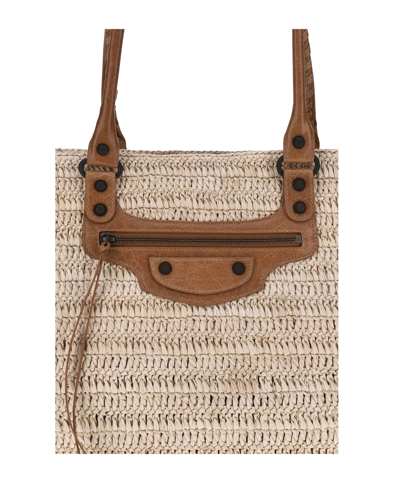ハンドバッグ Balenciaga Le City Medium Basket Bag In Raffia Balenciaga Le City Basket Shoulder Bag | italist