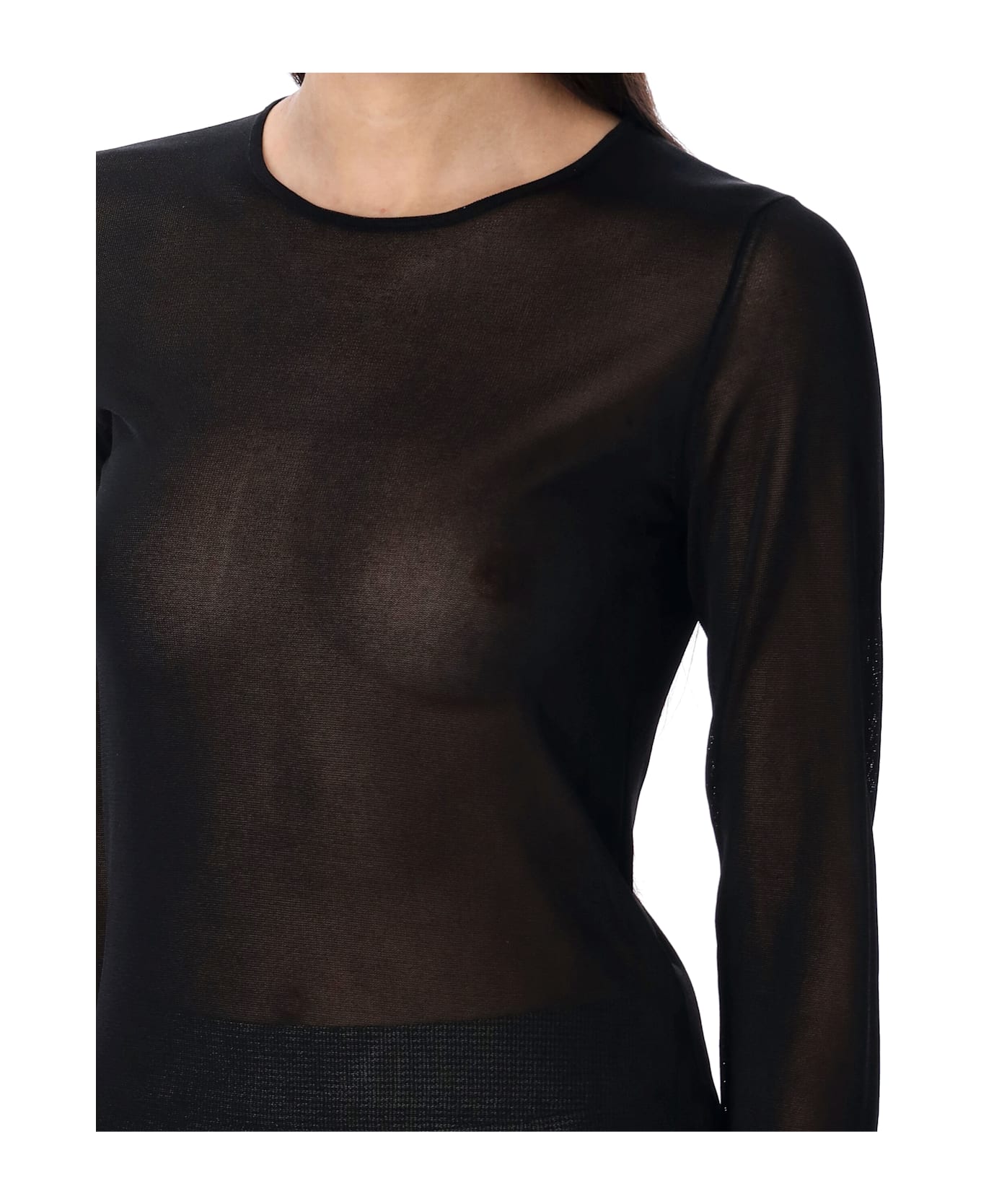 Golden Goose Long Sleeve Top Viscosa Knit - BLACK
