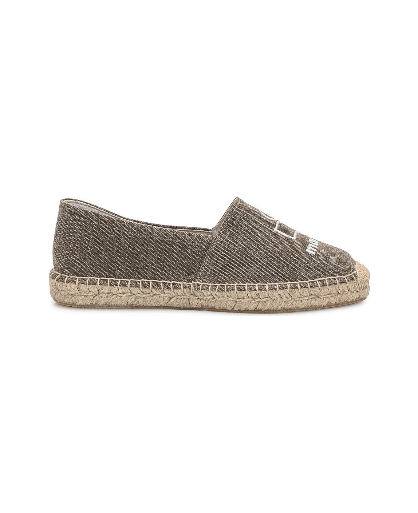 Isabel Marant Logo Embroidered Espadrilles - Kaki