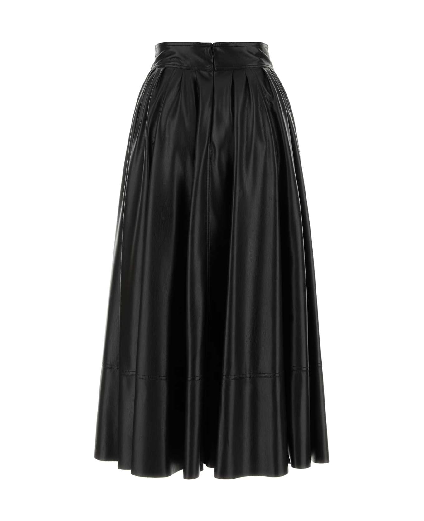 Philosophy di Lorenzo Serafini Black Synthetic Leather Skirt - NERO スカート